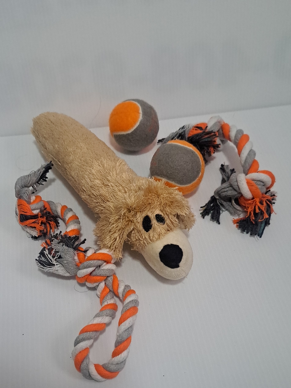 Plush Dog Rope Toy Set With 2 Fetch Balls